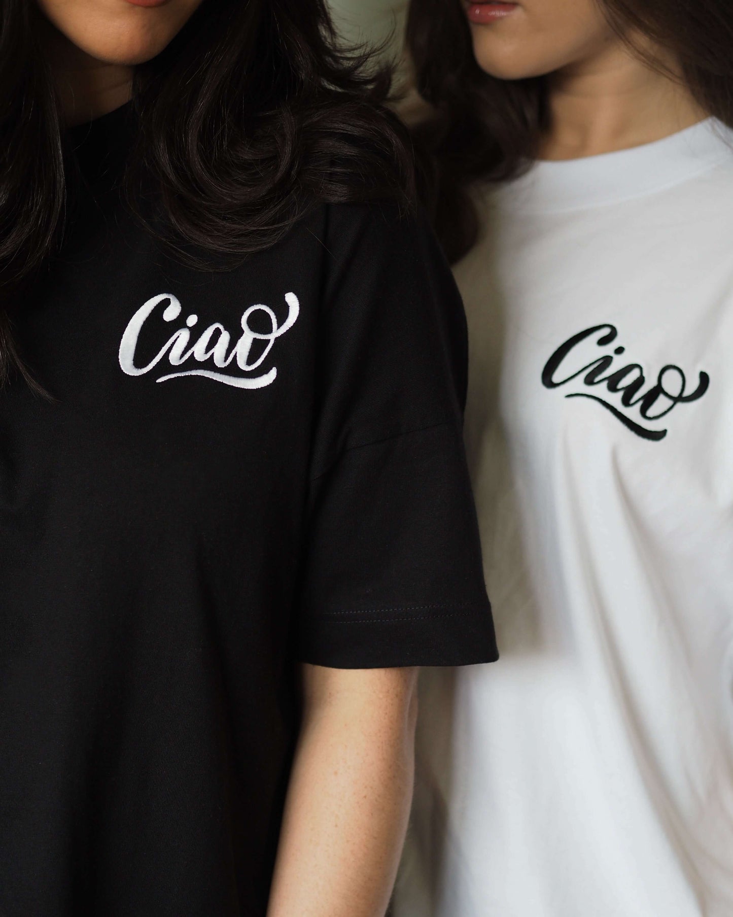 CIAO WHITE EMBROIDERED T-SHIRT - Ciancio Collective