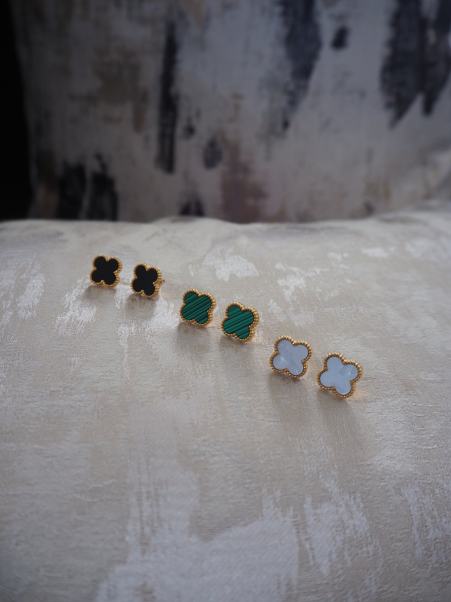 Mother of Pearl Clover Studs