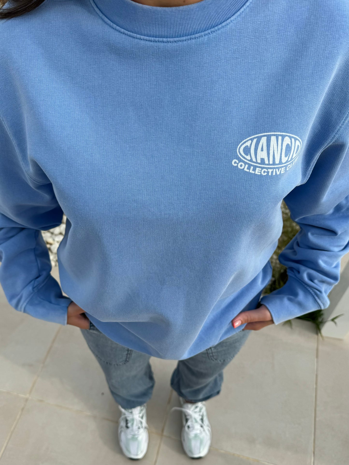 Vintage Swimmer Blue Bubble Sweatshirt
