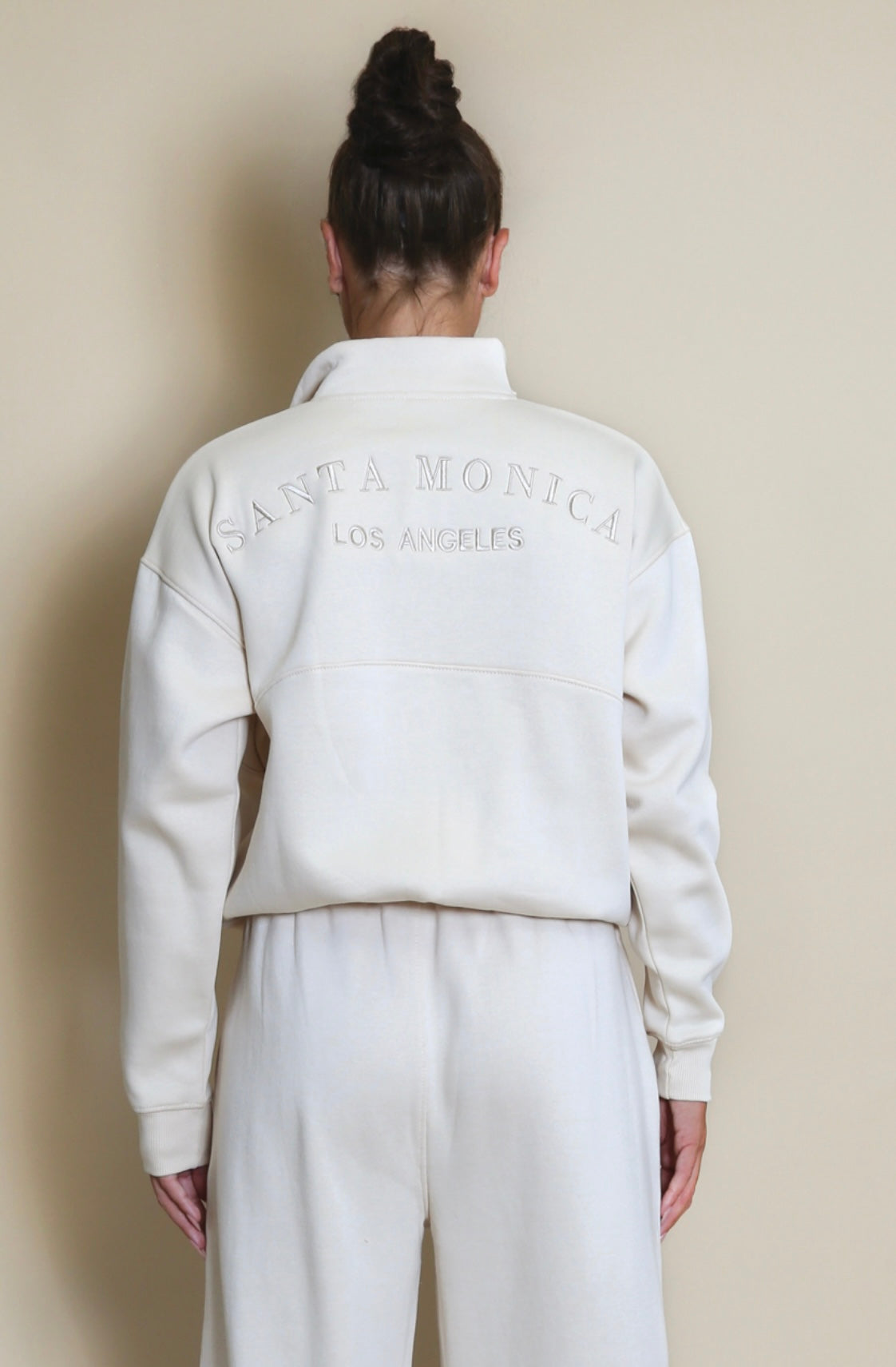 Santa Monica 1/4 Zip Natural Sweatshirt