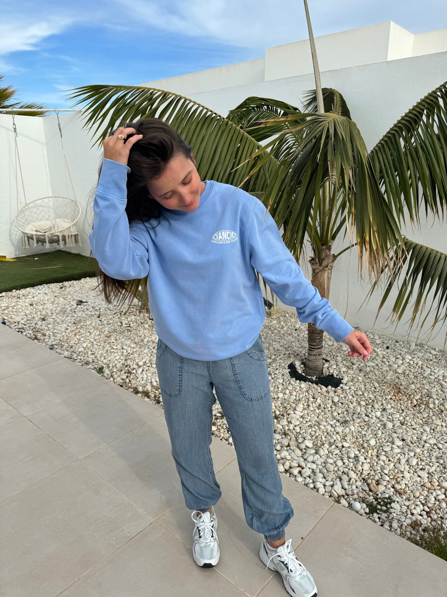 Vintage Swimmer Blue Bubble Sweatshirt