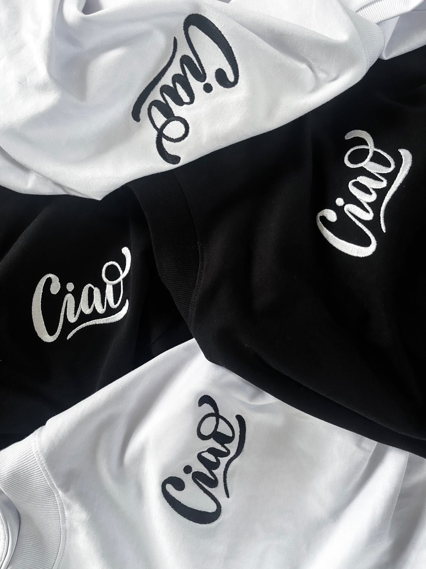 CIAO WHITE EMBROIDERED T-SHIRT - Ciancio Collective