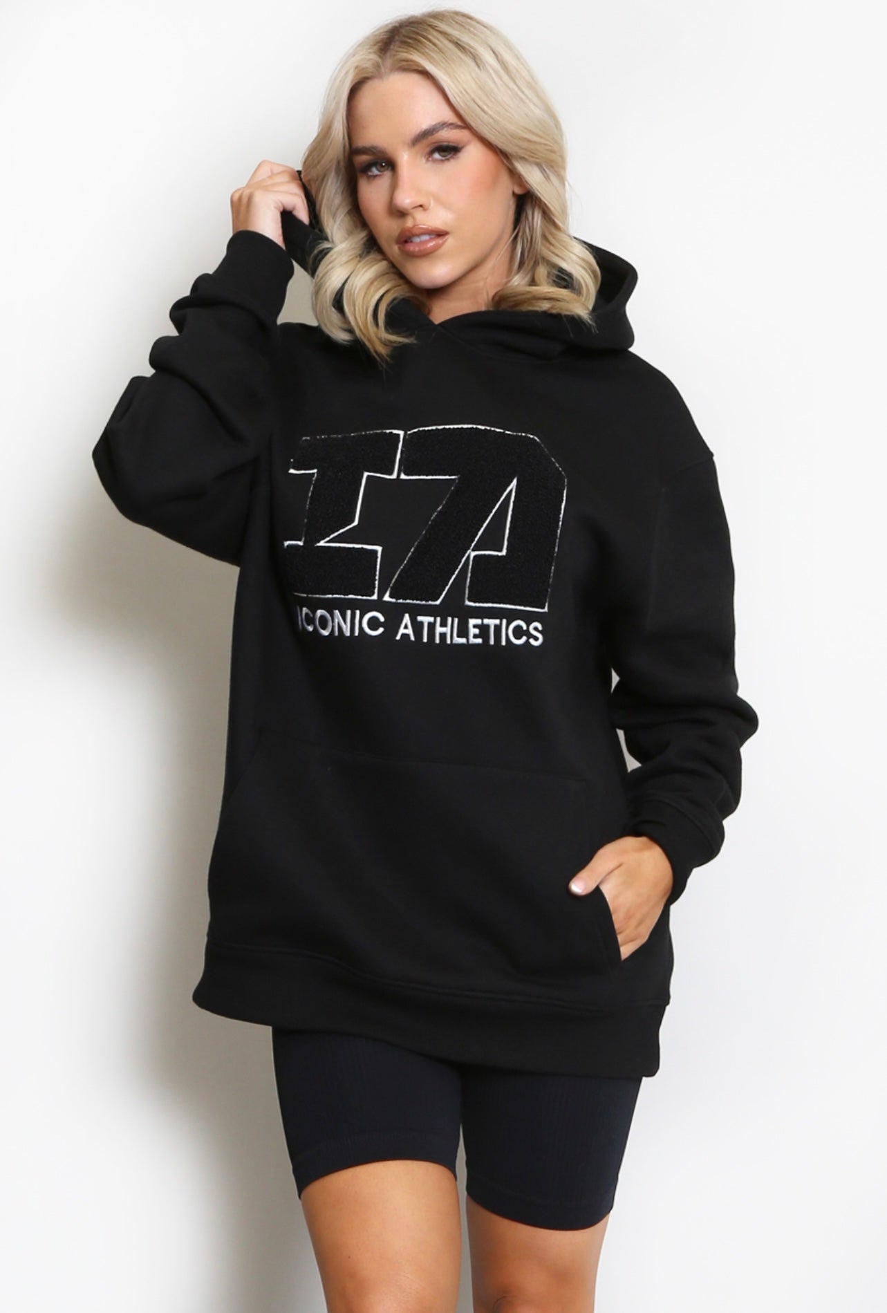 Iconic Athletics Oversized Black Hoodie