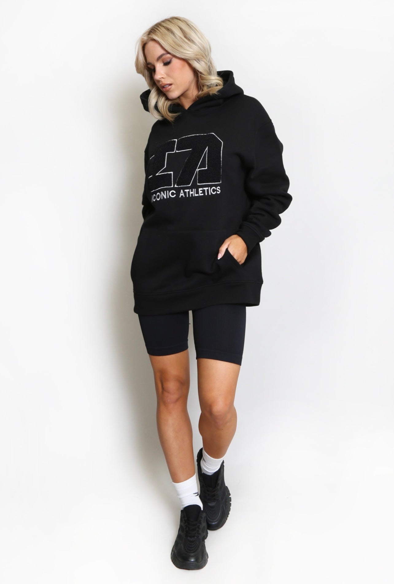 Iconic Athletics Oversized Black Hoodie