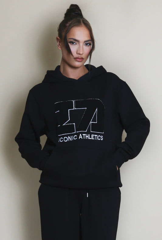 Iconic Athletics Oversized Black Hoodie