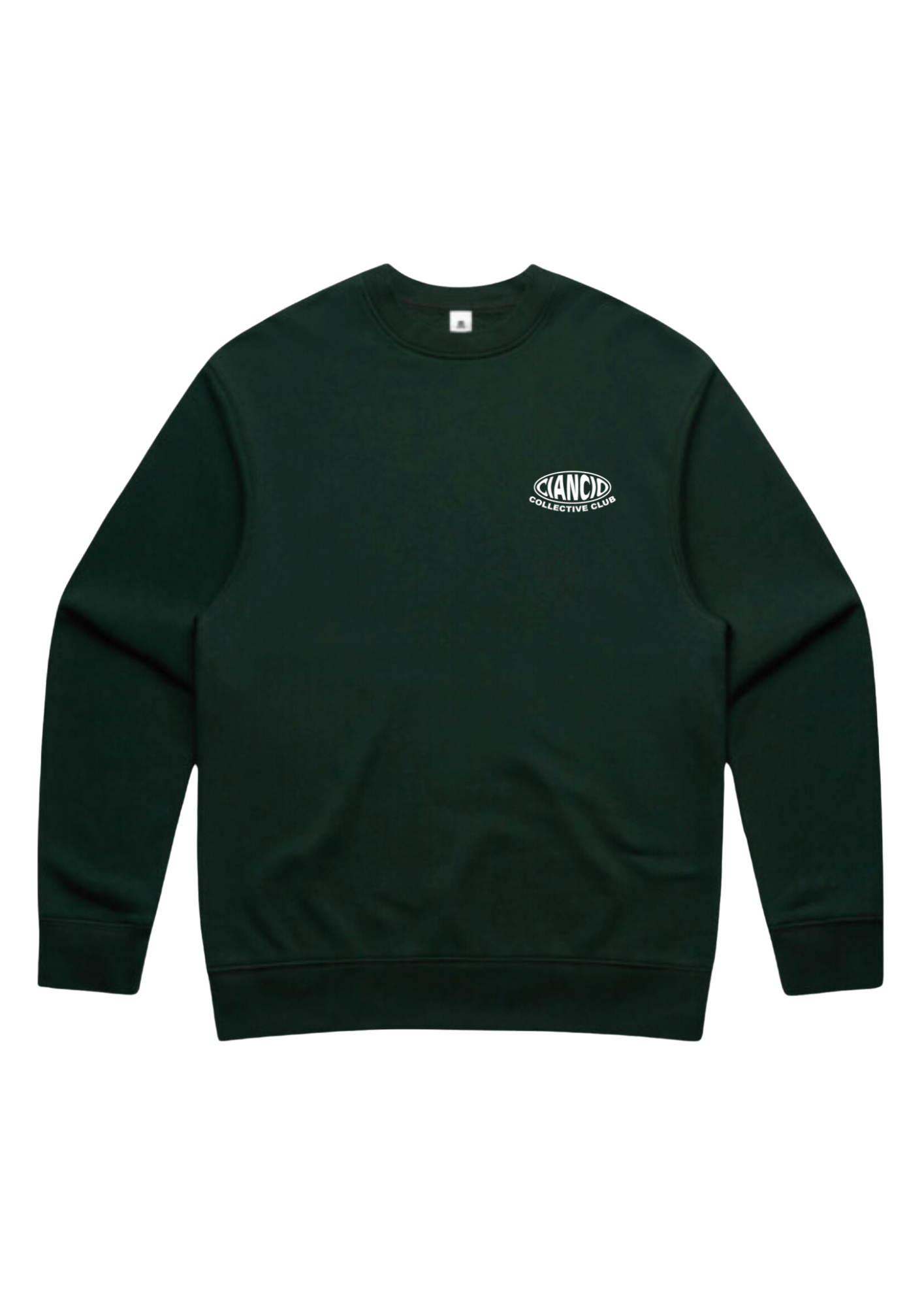 Bubble Crew Neck Sweat | Pine Green