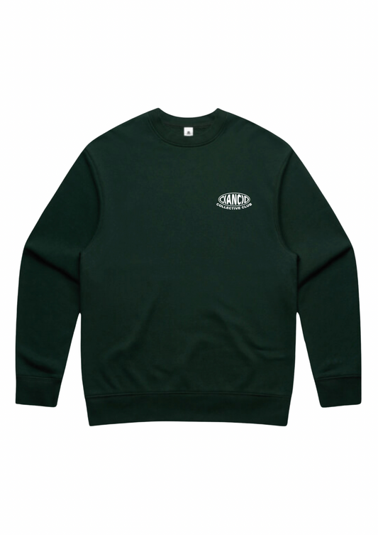 Bubble Crew Neck Sweat | Pine Green