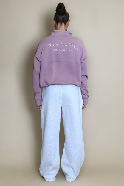 Santa Monica 1/4 Zip Mauve Sweatshirt