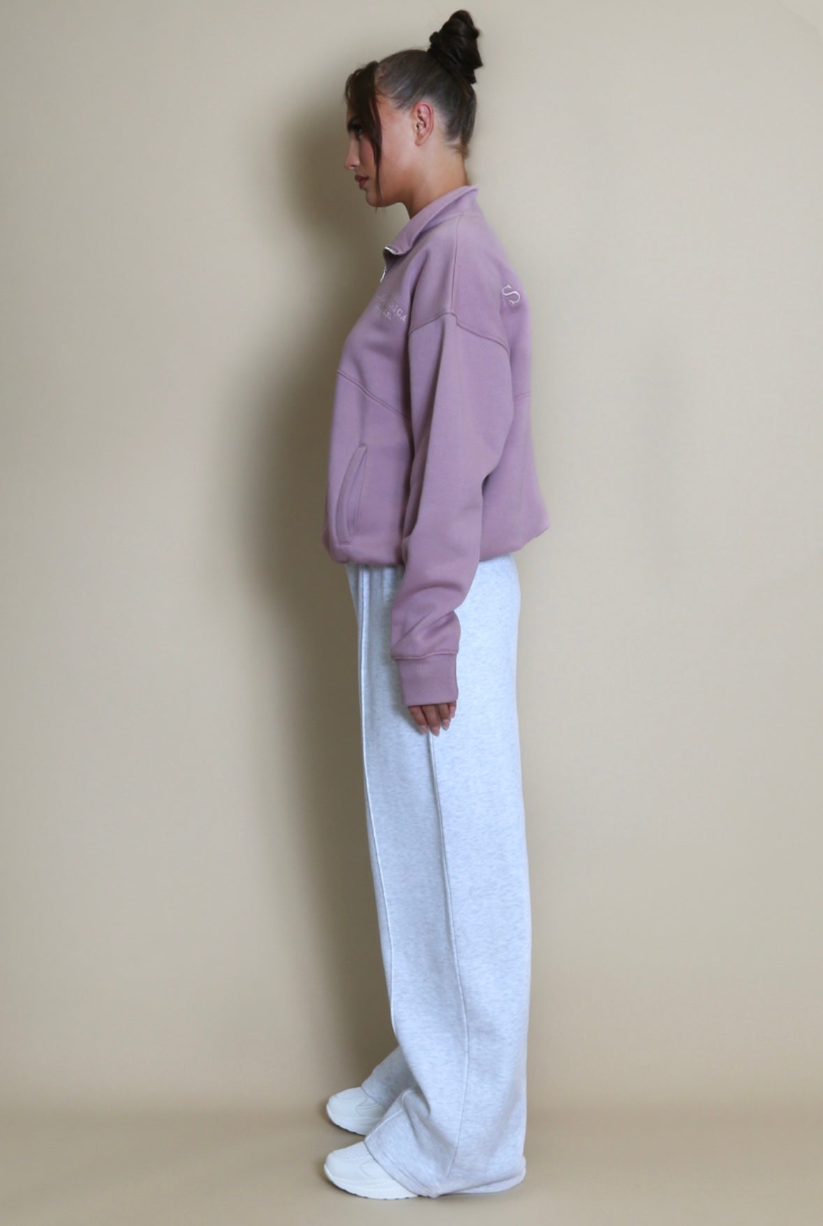 Santa Monica 1/4 Zip Mauve Sweatshirt