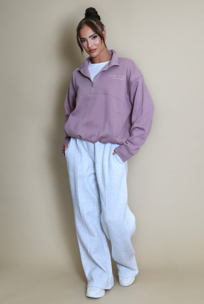 Santa Monica 1/4 Zip Mauve Sweatshirt