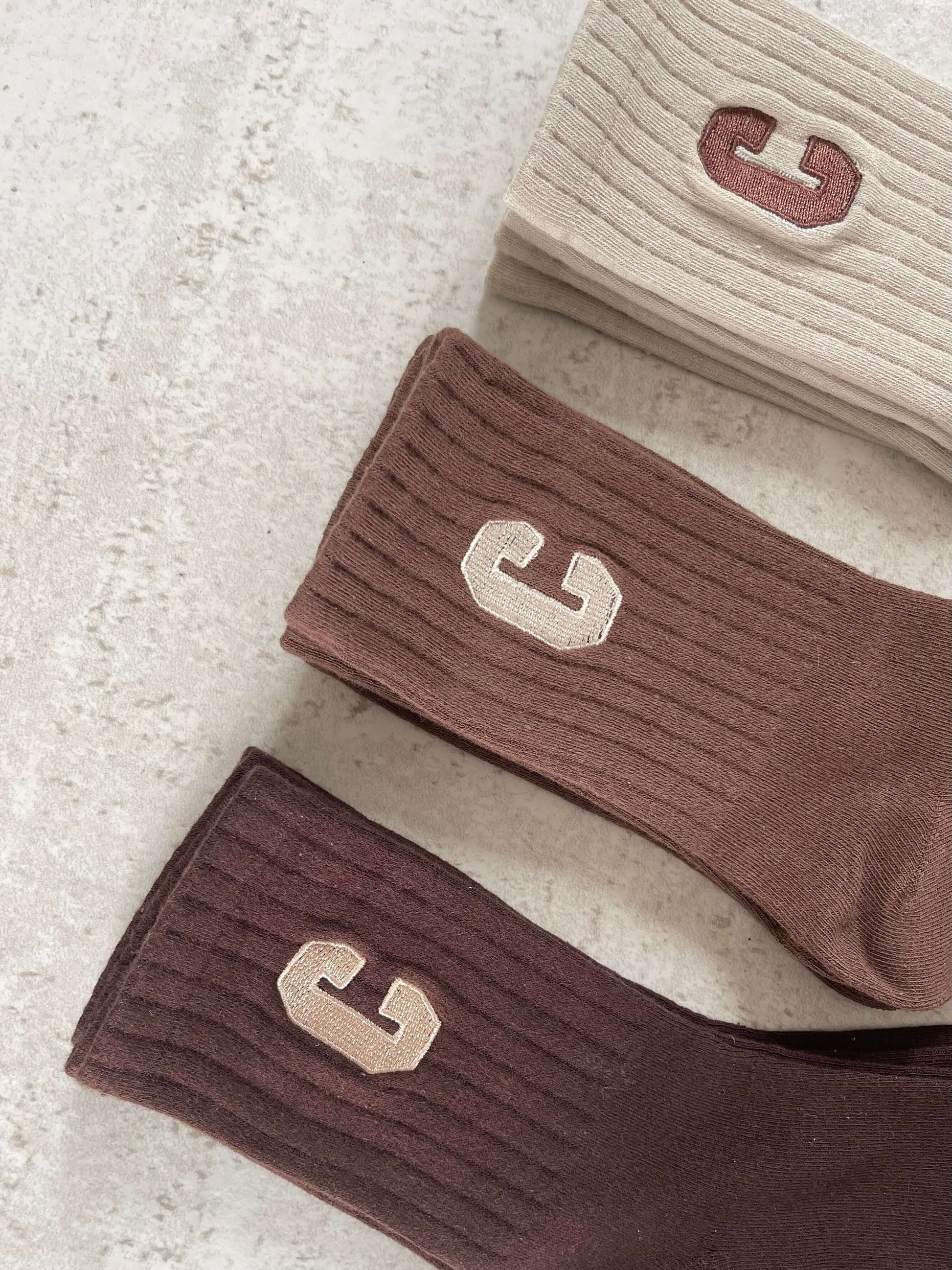 AUTUMN EMBROIDERED C SOCKS - Ciancio Collective