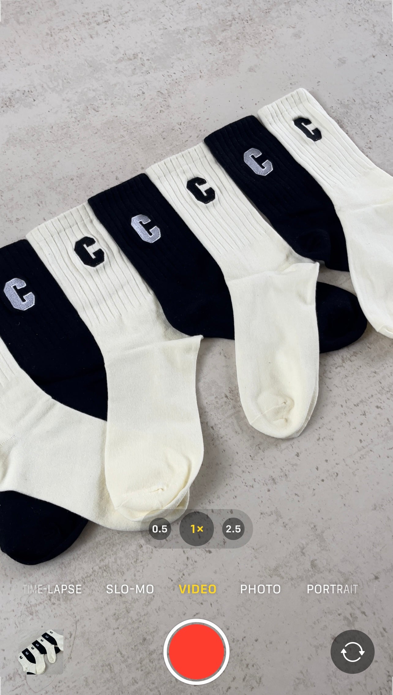 WOMENS OFF WHITE C RIBBED SOCKS - Ciancio Collective